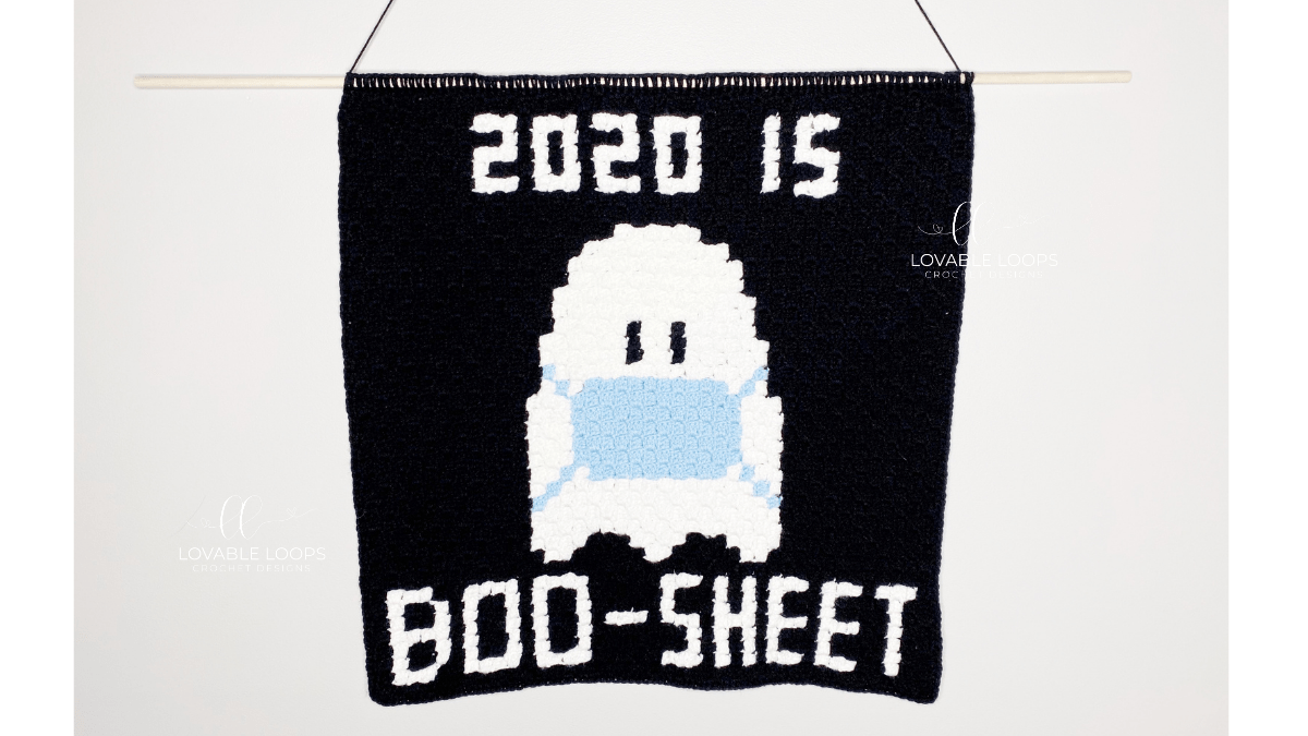crochet halloween covid blanket