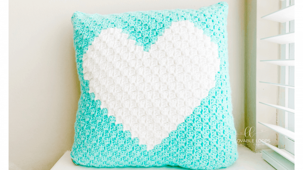 Heart Pillow C2c Free Crochet Pattern Crochet Modern Home Decor