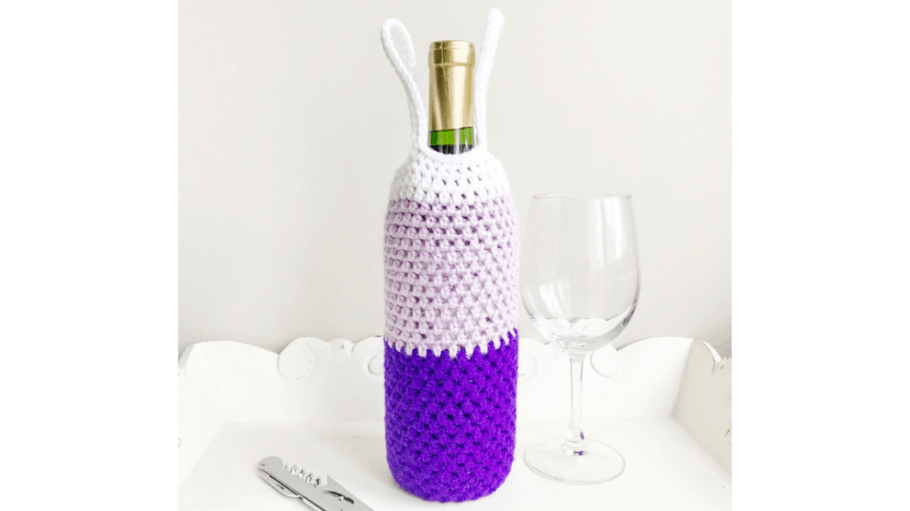 free pattern for crochet wine bottle gift bags