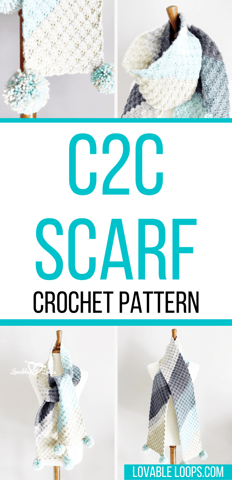 c2c Crochet Scarf Pattern (Free & Easy)