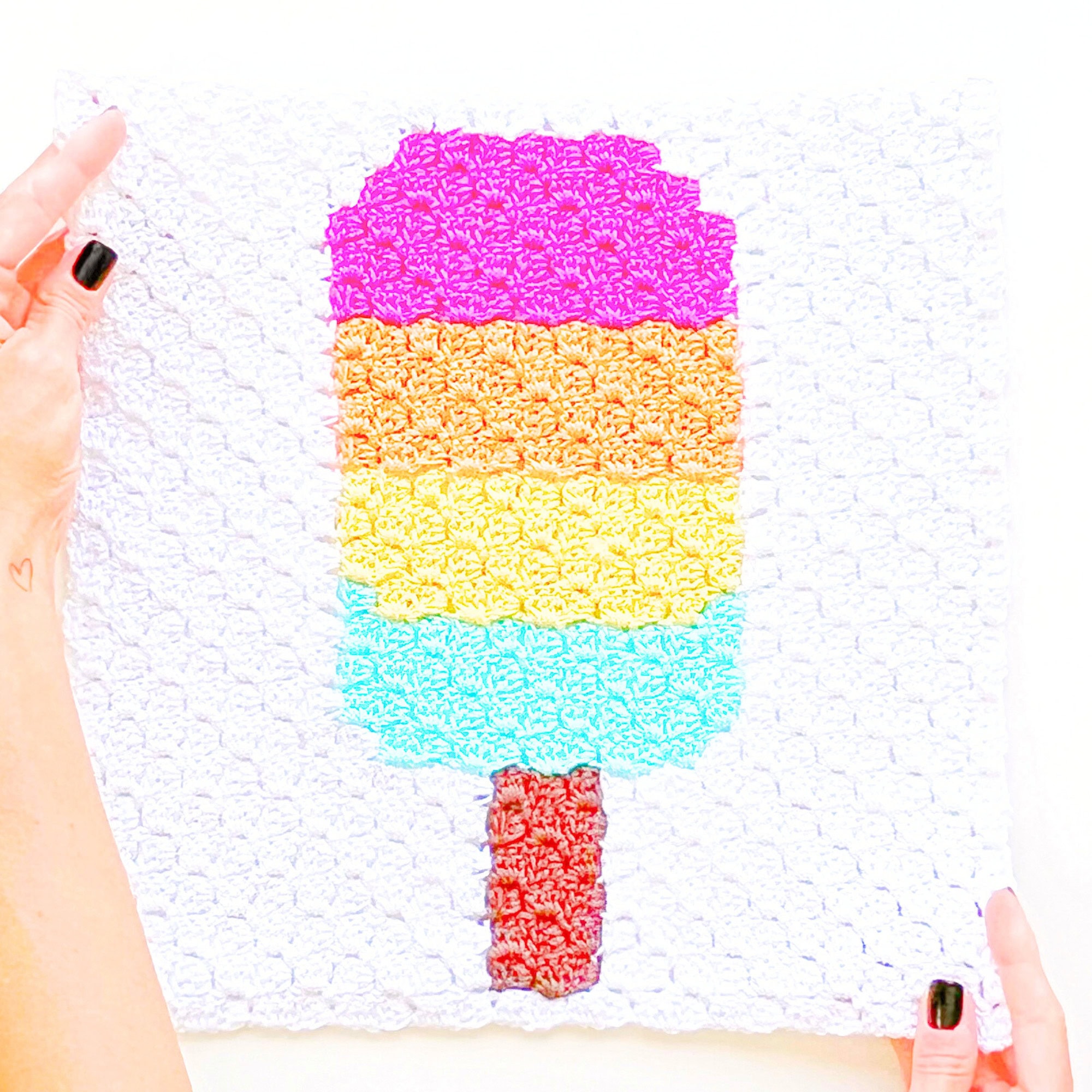 Mini Popcicle Pattern C2C crochet popsicle pattern free