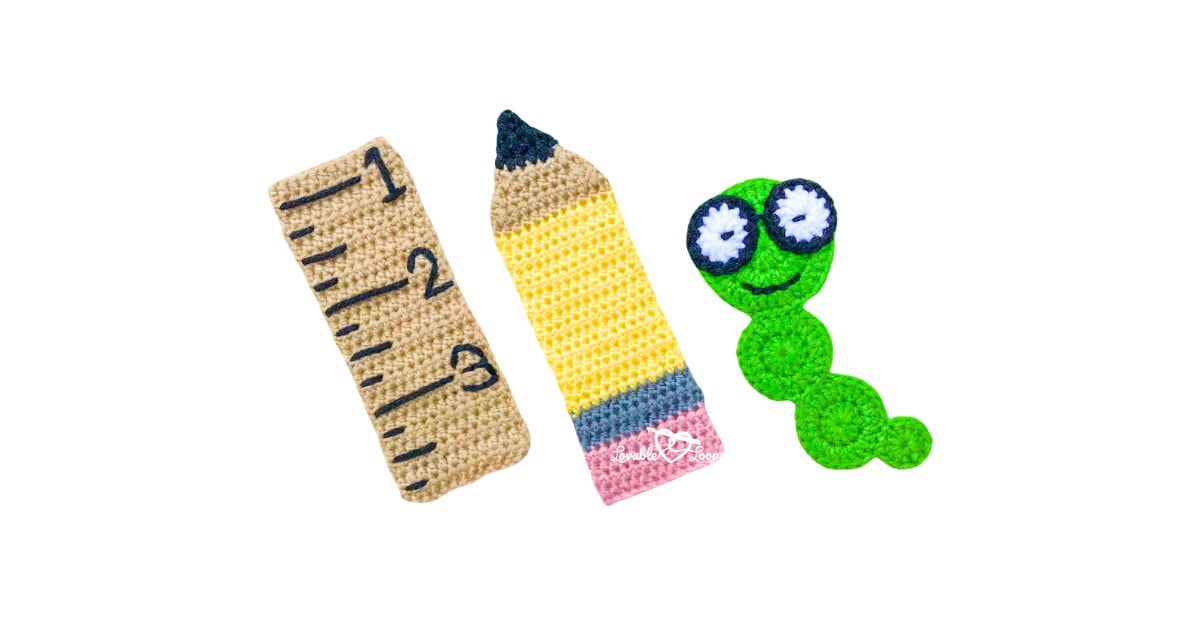 Free and easy crochet bookmark patterns, including bookworm, ruler, and pencil designs. Beginner-friendly and perfect for adding charm to books.