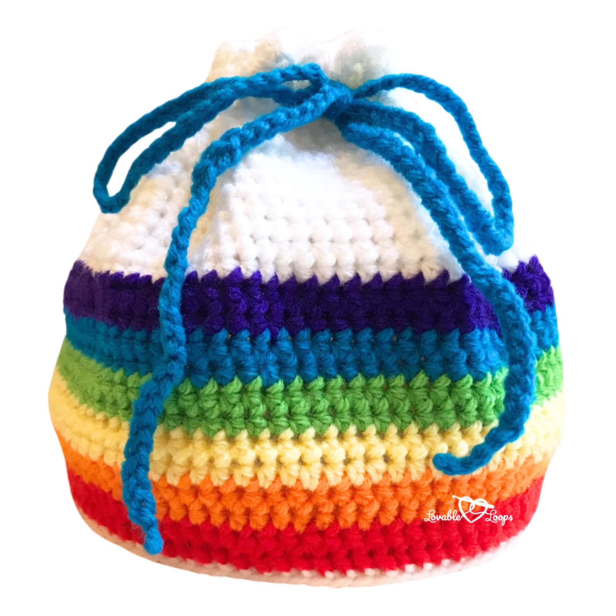 Easy Crochet Drawstring Bag Pattern for Beginners (Free)
