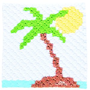 Island Vibes Palm Tree Crochet Square Pattern C2C (free & easy)