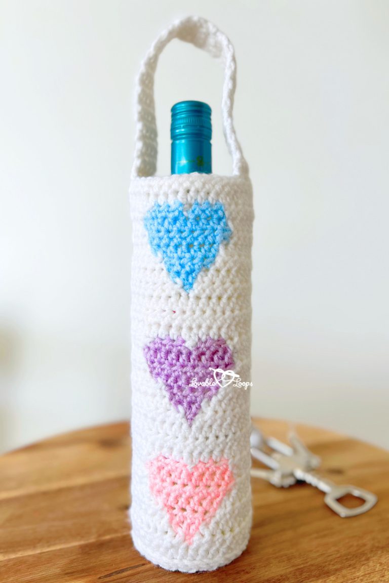 Free & Easy Crochet Wine Bottle Holder Bag Pattern