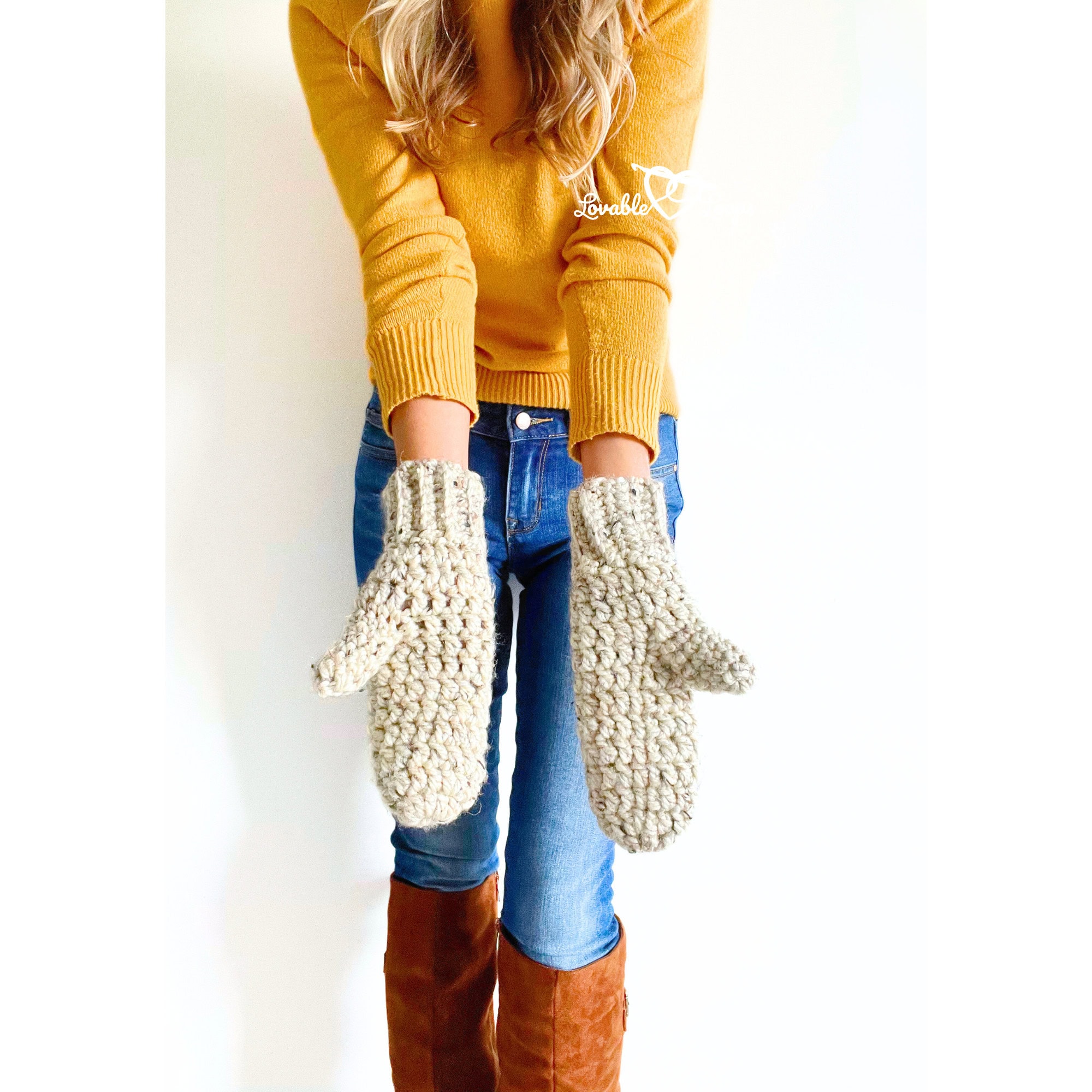 Easy Crochet Mittens Pattern – Free Winter Gloves with Thumb