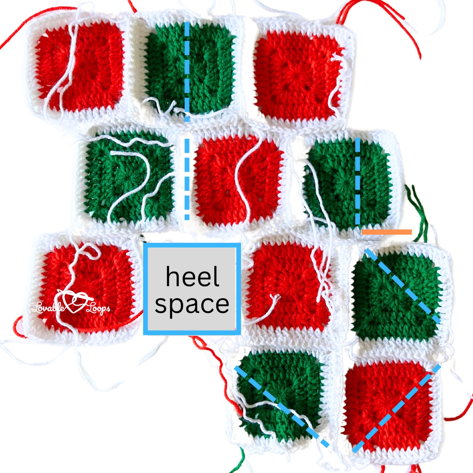 Granny Square Crochet Christmas Stocking Pattern Free