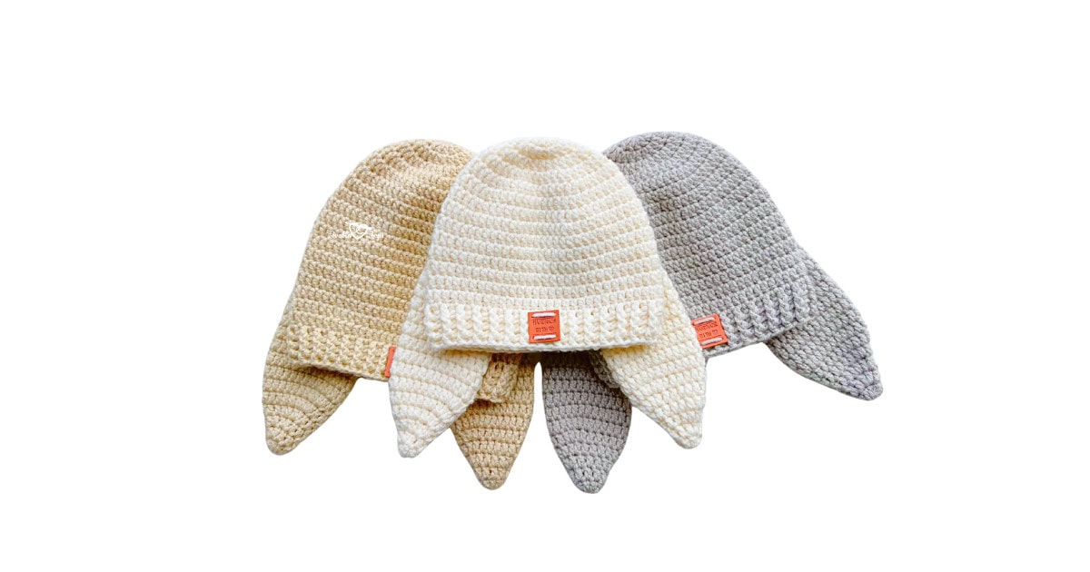 Free crochet bunny hat pattern with long floppy ears, beginner-friendly and available in baby, toddler, child, and adult sizes