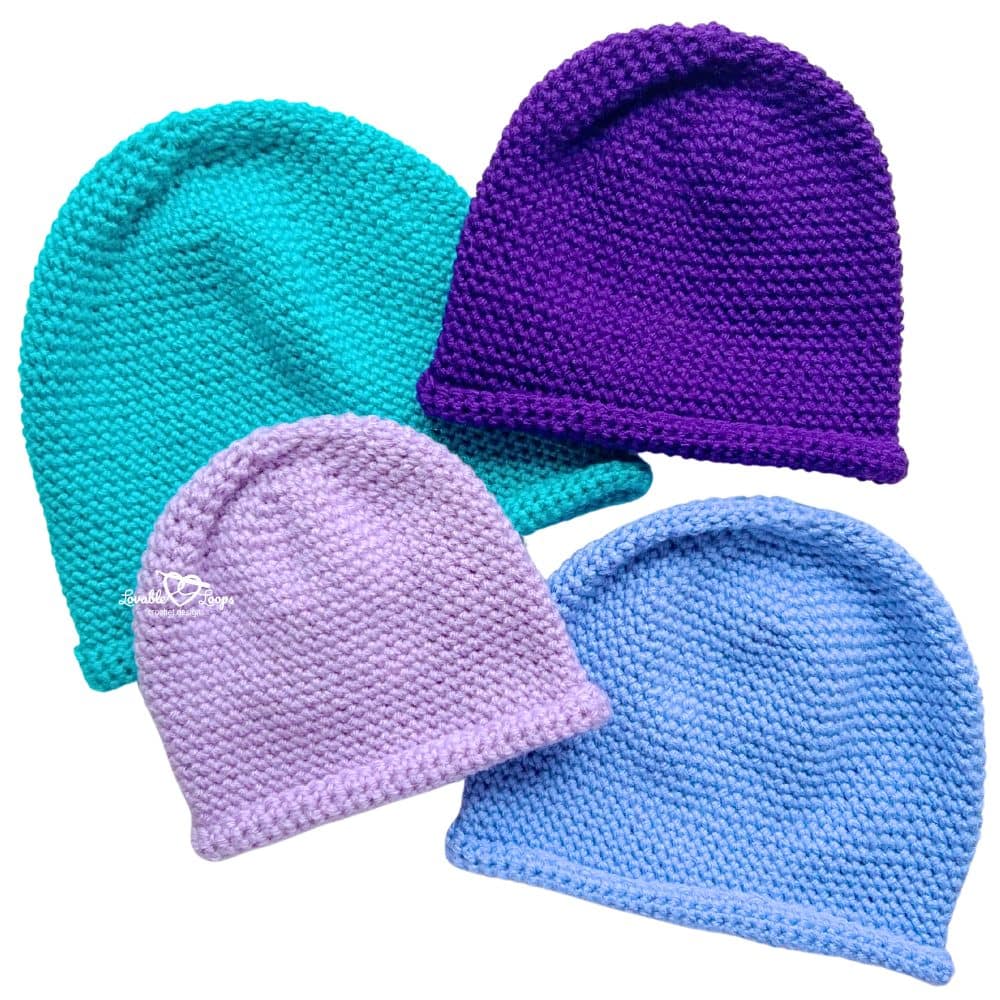 Easy single crochet beanie pattern worked top down in the round with a classic rolled brim