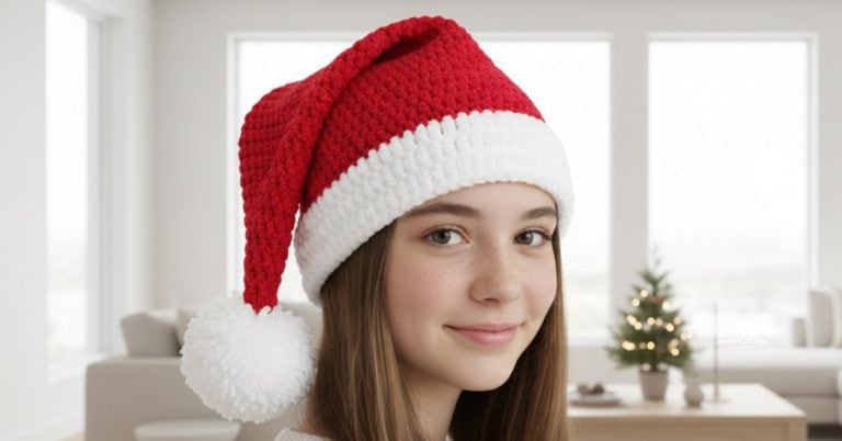 Crochet Santa hat pattern for beginners