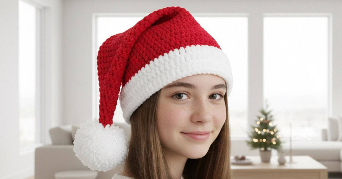 Crochet Santa hat pattern for beginners