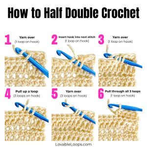 How to half double crochet for beginners (step-by-step tutorial)