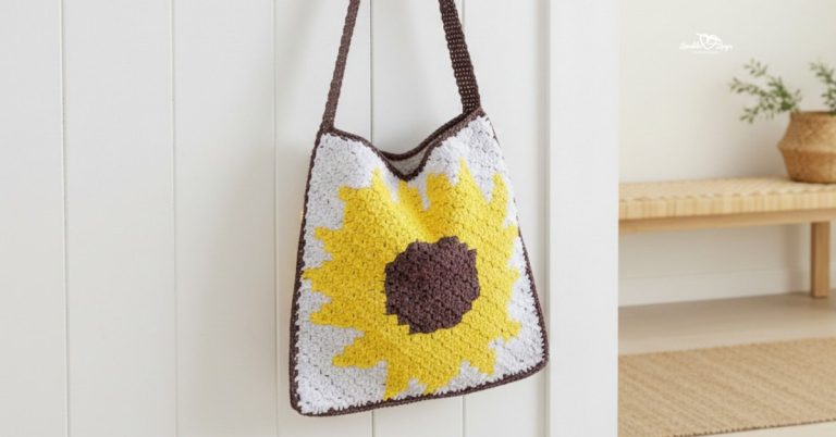 Crochet sunflower bag pattern