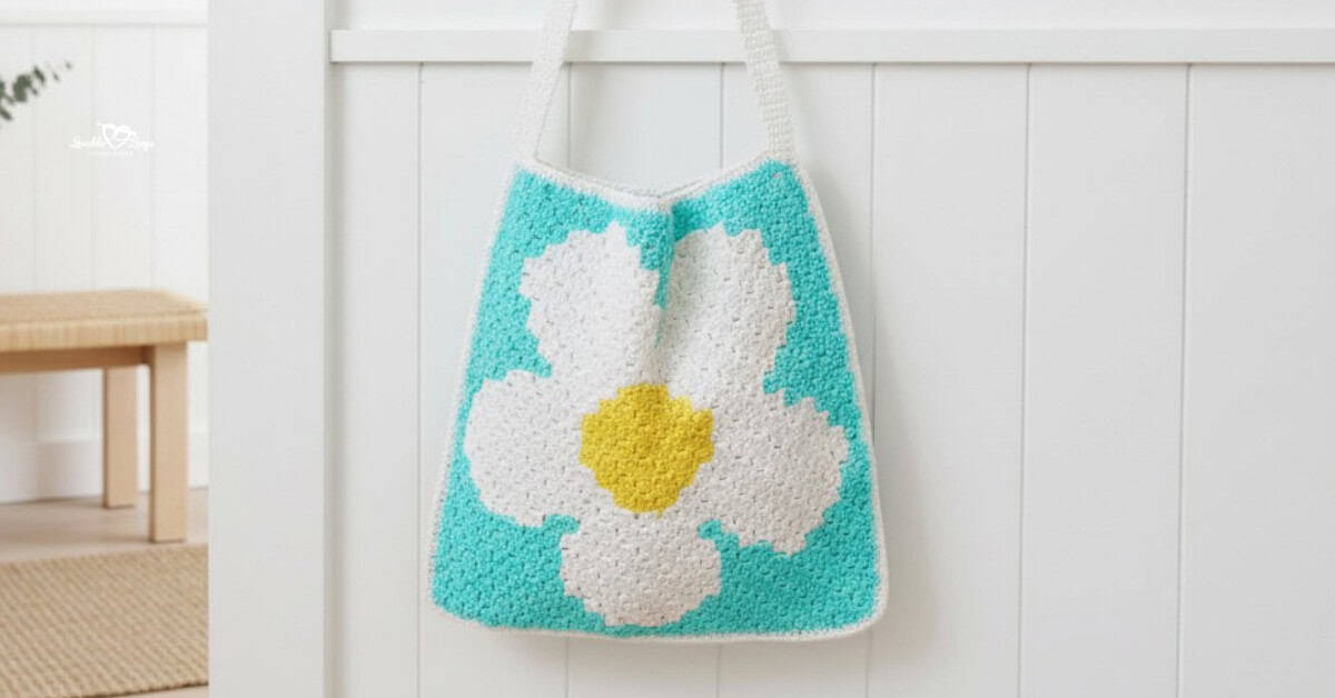 Crochet flower tote bag pattern (C2C, modern & beginner-friendly)