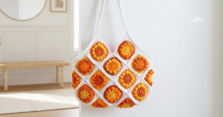 Crochet granny square tote bag pattern