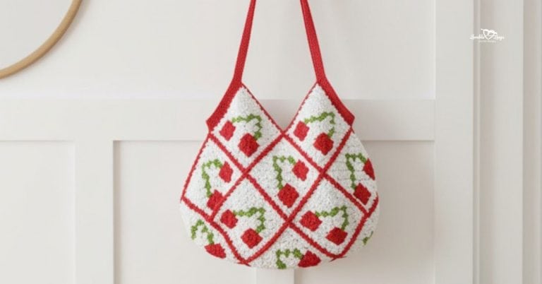 Crochet cherry bag pattern