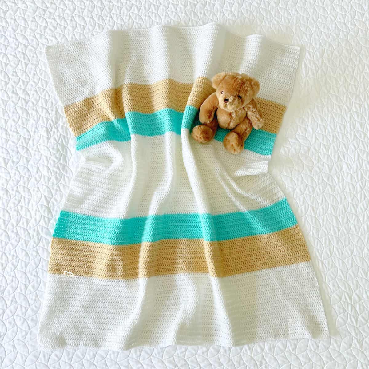 Free crochet baby blanket pattern for beginners