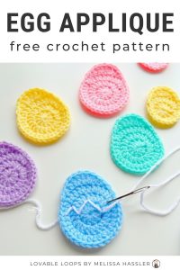 Free crochet egg applique pattern (easy Easter applique)