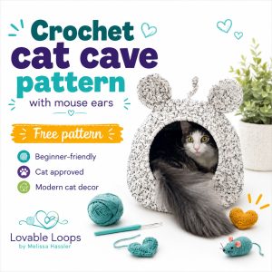 Crochet cat cave pattern (free mouse ears cat pod)