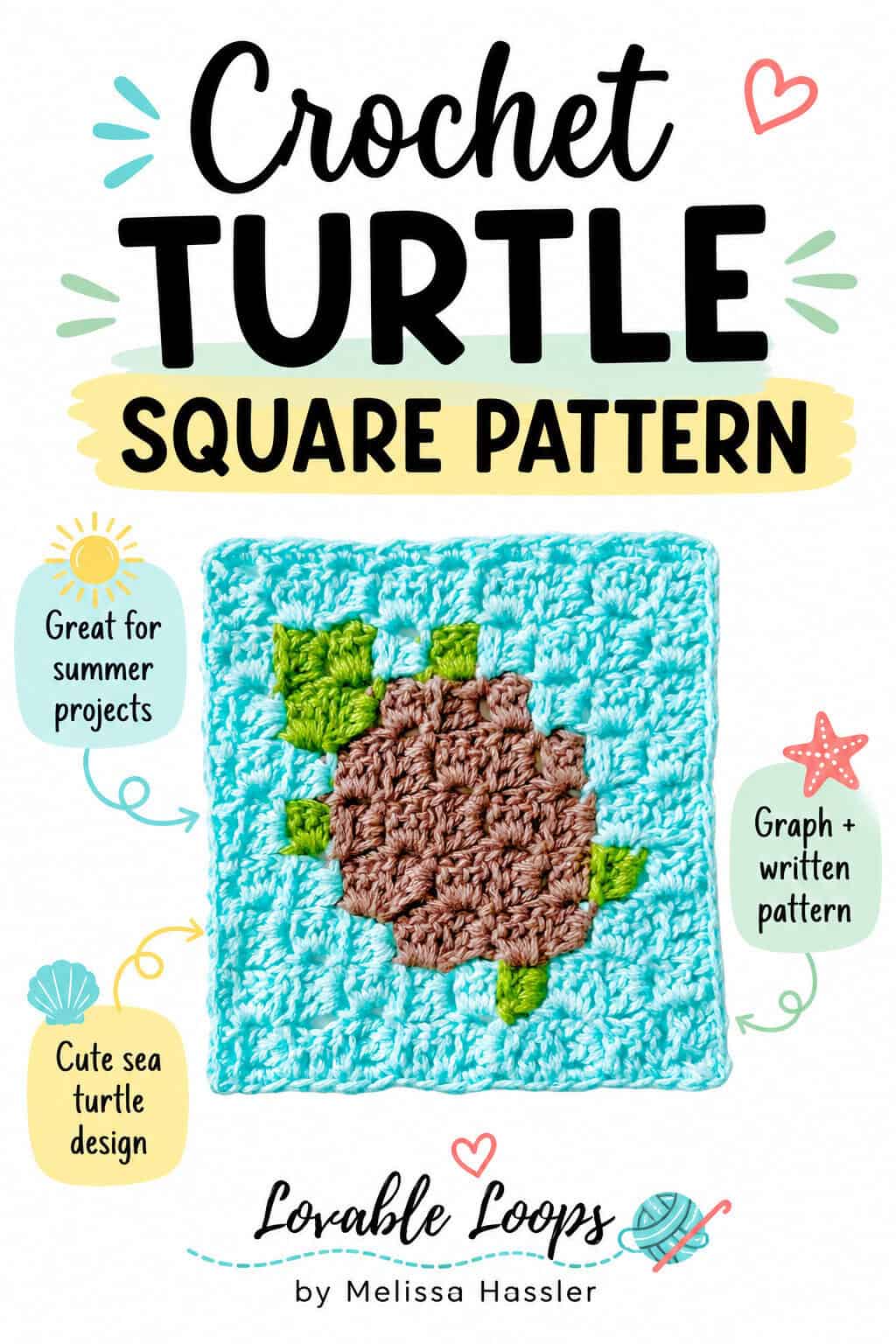 C2C crochet turtle pattern free