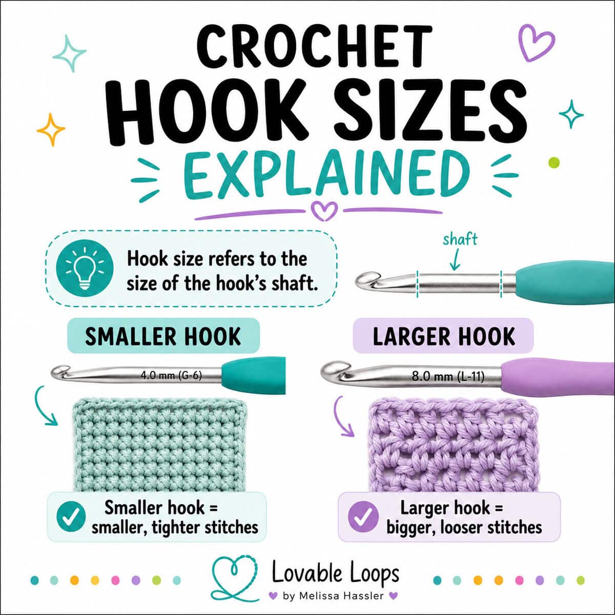 Crochet hook sizes: complete guide with size chart