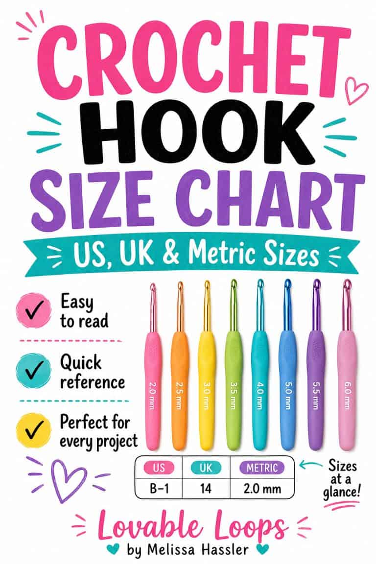 Crochet hook sizes: complete guide with size chart