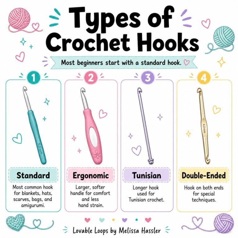 Crochet hook sizes: complete guide with size chart