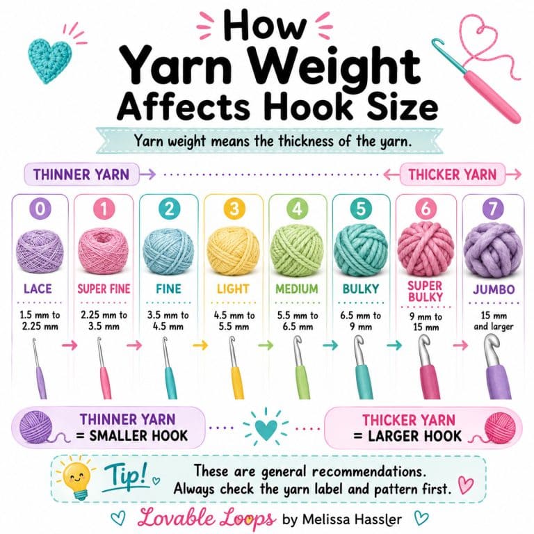 Crochet hook sizes: complete guide with size chart