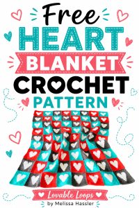 Free crochet heart blanket pattern (easy heart squares)