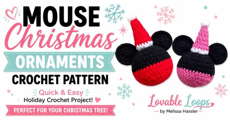 Mouse crochet Christmas ornaments pattern