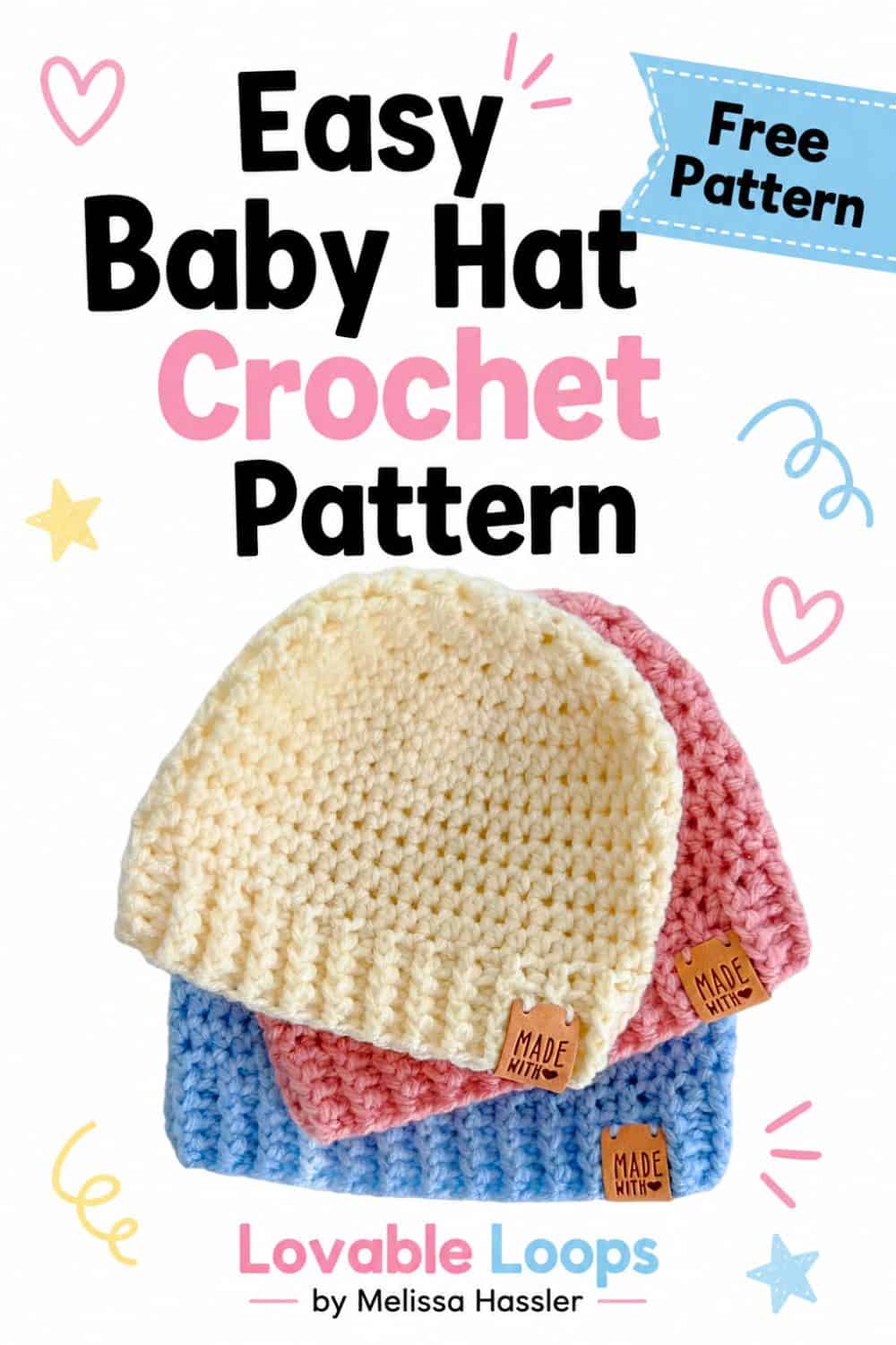 Easy crochet baby hat pattern – free & beginner-friendly
